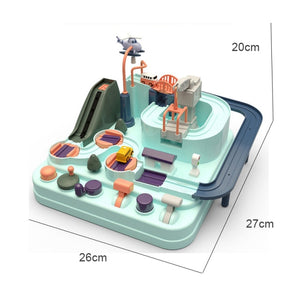 27cm Cartoon Racing Rail Car Track Car Adventure Game Mechanical Interactive Train Model Racing Educational Toys for Children