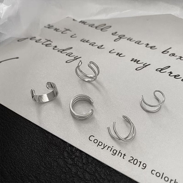 2pcs Fashion Gold Simple Cross Clip Earrings For Women Girls Cute Pearl Cubic Zirconia Ear Cuff Clip Without Piercing Jewerly