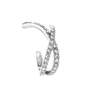 2pcs Fashion Gold Simple Cross Clip Earrings For Women Girls Cute Pearl Cubic Zirconia Ear Cuff Clip Without Piercing Jewerly