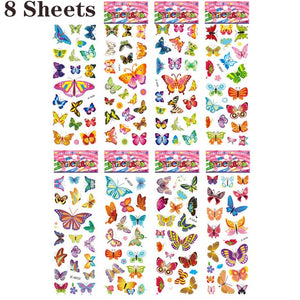 3D Stickers for Kids Toddlers 20/8 Different Sheets 3D Puffy Bulk Sticker Cartoon Education Classic Toy Children Boys Girl Gifts