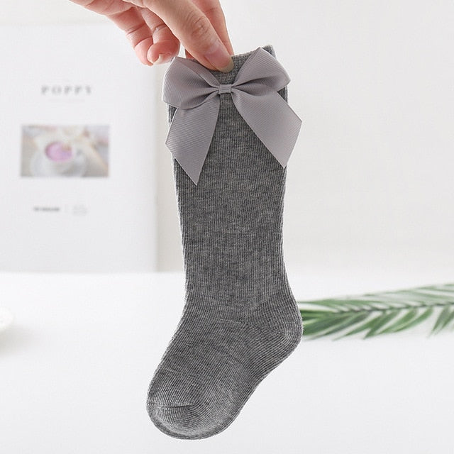 2020 Baby Girls Socks New Toddlers Girl Big Bow Knee High Long Soft Kids Socks Bowknot 100% Cotton 0-3 Years Newborn Socks