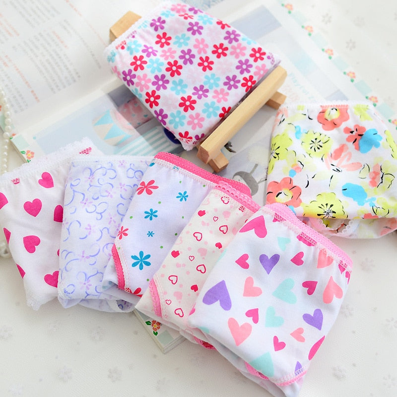 Hot Sale 6 Pcs/lot Baby Kids Girls Underwear Briefs Panties Short Colorful Panties Children Cotton Briefs Tnn0001