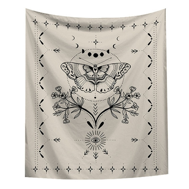 Nordic psychedelic hanging fabric background wall covering home decoration wall blanket tapestry bedroom wall hanging 95*73cm