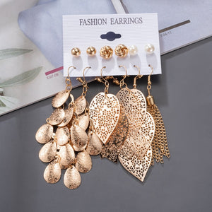 Women's Earrings Korean Stud Earrings for Women Vintage Pearl Butterfly Gold Cross Earring Set 2021 Trend Earings Femauu Jewelry
