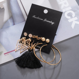 Women's Earrings Korean Stud Earrings for Women Vintage Pearl Butterfly Gold Cross Earring Set 2021 Trend Earings Femauu Jewelry