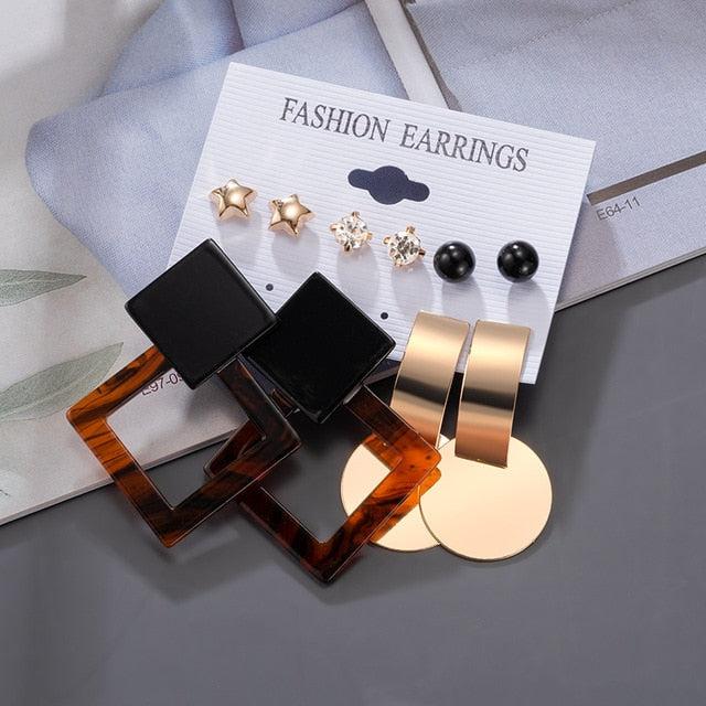Women's Earrings Korean Stud Earrings for Women Vintage Pearl Butterfly Gold Cross Earring Set 2021 Trend Earings Femauu Jewelry