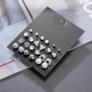 Women's Earrings Korean Stud Earrings for Women Vintage Pearl Butterfly Gold Cross Earring Set 2021 Trend Earings Femauu Jewelry