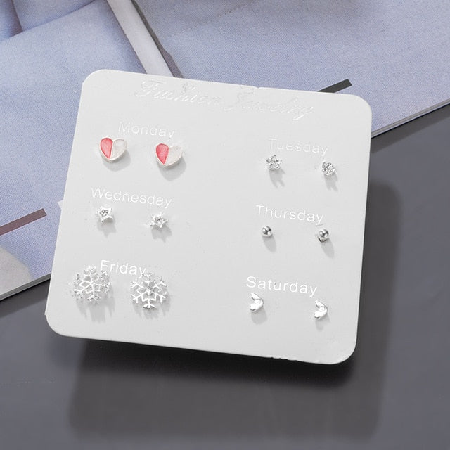 Women's Earrings Korean Stud Earrings for Women Vintage Pearl Butterfly Gold Cross Earring Set 2021 Trend Earings Femauu Jewelry