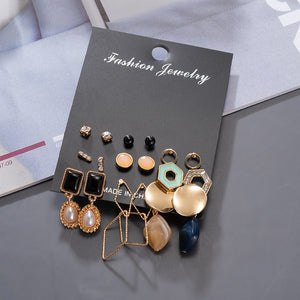 Women's Earrings Korean Stud Earrings for Women Vintage Pearl Butterfly Gold Cross Earring Set 2021 Trend Earings Femauu Jewelry