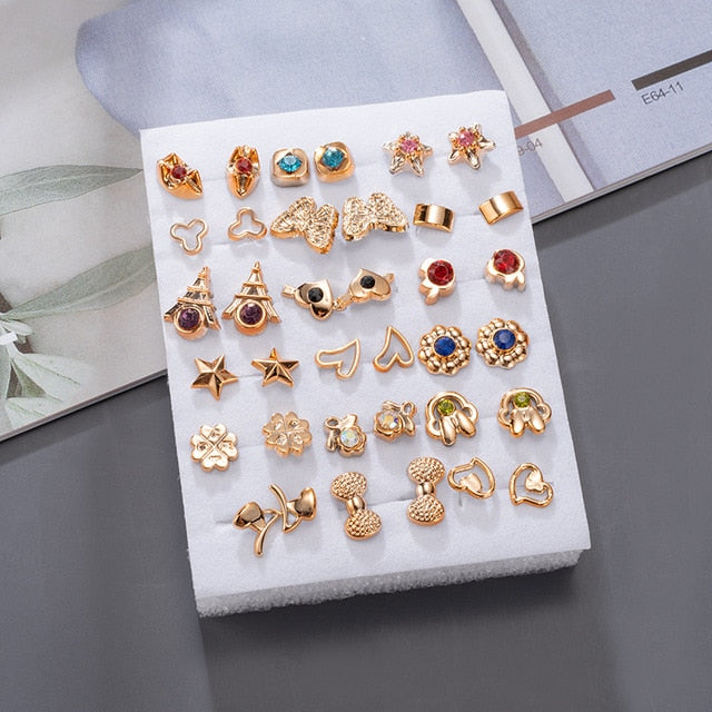 Women's Earrings Korean Stud Earrings for Women Vintage Pearl Butterfly Gold Cross Earring Set 2021 Trend Earings Femauu Jewelry
