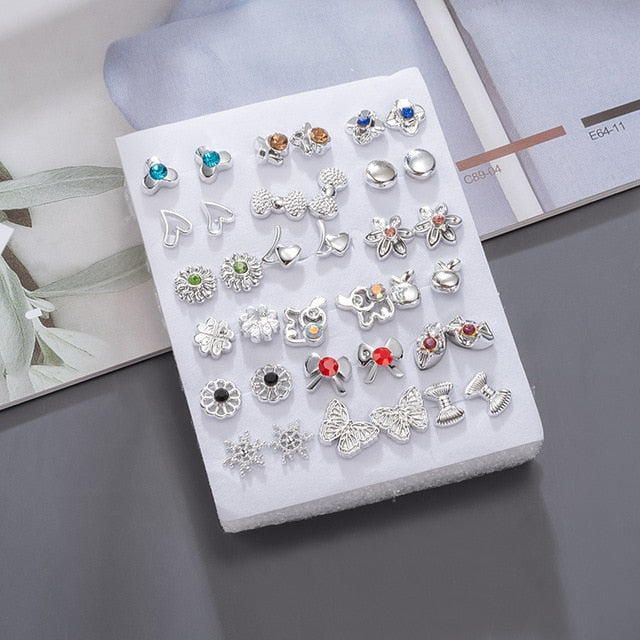 Women's Earrings Korean Stud Earrings for Women Vintage Pearl Butterfly Gold Cross Earring Set 2021 Trend Earings Femauu Jewelry