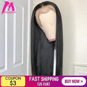 Lace Front Human Hair Wigs Short Straight 28 30 40 inch Brazilian Natural Color Frontal Wig Pre Plucked Cheap For Black Women