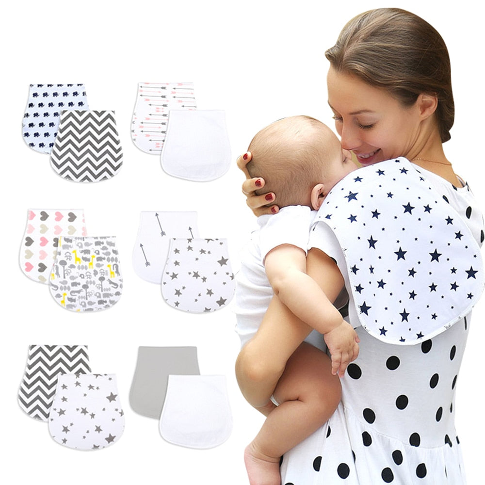 2Pcs/Lot Burp Cloth Organic Cotton Absorbent Towel Soft Comfortable Baby Burp Cloths Wholesale Fashionable Burp Cloth Boy Bibs