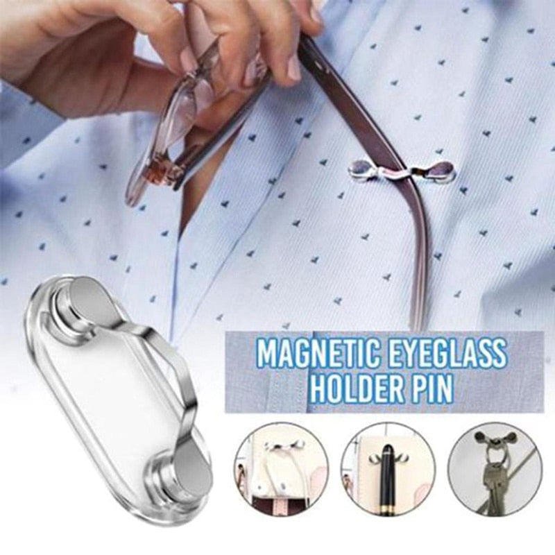 1pc Magnetic Glasses Holder Clip Removable Glasses Headphone Badge Holder Sunglasses Headset Line Clip Hang Magnetic Clip Buckle