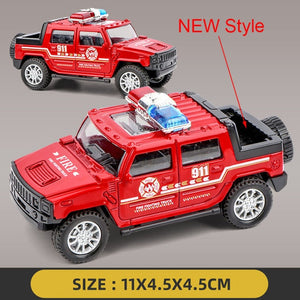 1:43 Simulation Kids Police Toy Car Model Pull Back Alloy Diecast Off-road Vehicles Collection Gifts Toys for Boys Children S028