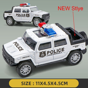 1:43 Simulation Kids Police Toy Car Model Pull Back Alloy Diecast Off-road Vehicles Collection Gifts Toys for Boys Children S028