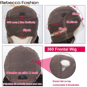 Rebecca 13x4 Deep Wave Lace Front Human Hair Wig Pre Plucked With Baby Hair 150% Brazilian Deep Curly Frontal Wig For Women 30”