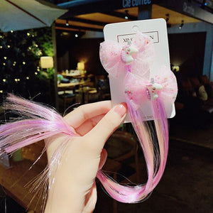 New Girls Colorful Wig Laser Tinsel Hair Party Princess Hair Clips for Girls Kids Cosplay Headdress Hair Accessories Headwear