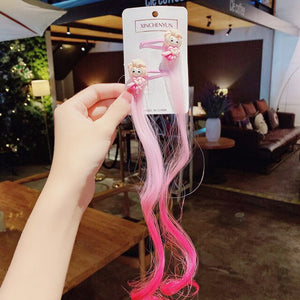 New Girls Colorful Wig Laser Tinsel Hair Party Princess Hair Clips for Girls Kids Cosplay Headdress Hair Accessories Headwear