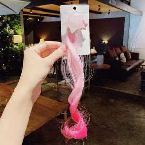 New Girls Colorful Wig Laser Tinsel Hair Party Princess Hair Clips for Girls Kids Cosplay Headdress Hair Accessories Headwear