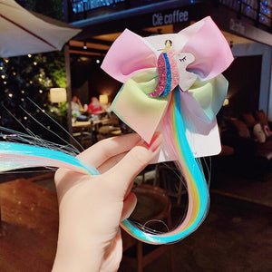 New Girls Colorful Wig Laser Tinsel Hair Party Princess Hair Clips for Girls Kids Cosplay Headdress Hair Accessories Headwear