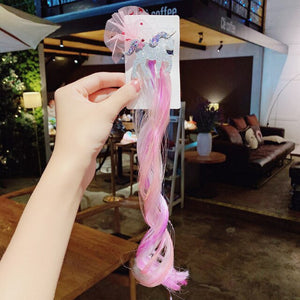 New Girls Colorful Wig Laser Tinsel Hair Party Princess Hair Clips for Girls Kids Cosplay Headdress Hair Accessories Headwear