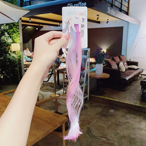 New Girls Colorful Wig Laser Tinsel Hair Party Princess Hair Clips for Girls Kids Cosplay Headdress Hair Accessories Headwear