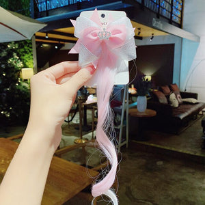 New Girls Colorful Wig Laser Tinsel Hair Party Princess Hair Clips for Girls Kids Cosplay Headdress Hair Accessories Headwear