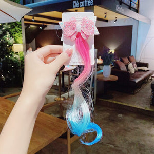 New Girls Colorful Wig Laser Tinsel Hair Party Princess Hair Clips for Girls Kids Cosplay Headdress Hair Accessories Headwear