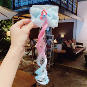 New Girls Colorful Wig Laser Tinsel Hair Party Princess Hair Clips for Girls Kids Cosplay Headdress Hair Accessories Headwear