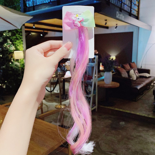 New Girls Colorful Wig Laser Tinsel Hair Party Princess Hair Clips for Girls Kids Cosplay Headdress Hair Accessories Headwear