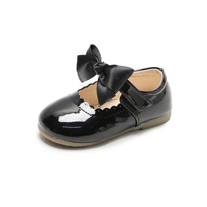 Spring Autumn Baby Girls Shoes Cute Bow Patent Leather Princess Shoes Solid Color Kids Gilrs Dancing Shoes First Walkers SMG104