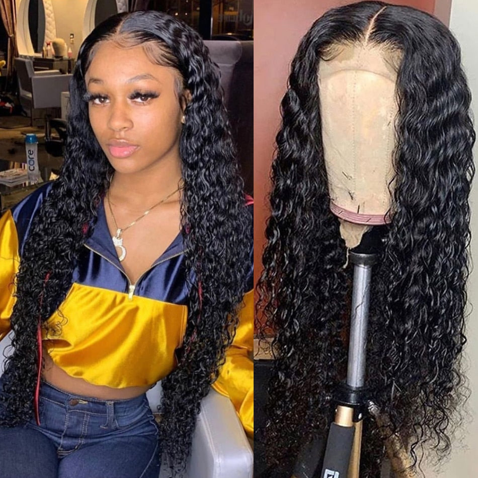 30Inch Water Wave Lace Closure Cheap Remy Human Hair Wigs 150% Density Wet and Wavy Lace Frontal Wig For Black Women 13X4 Lace