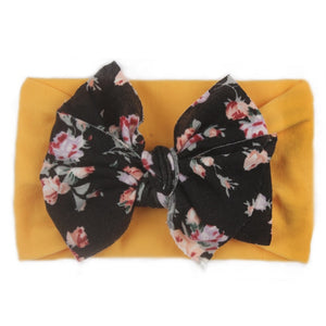 New Bohemia Elastic Printed Flower Kids Headband Newborn Infant Knot Bows Headwraps Baby Girls Headwear Cute Gifts Photo Props