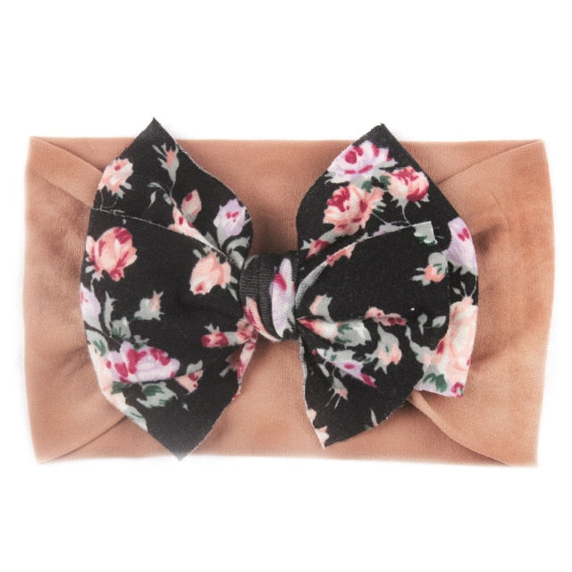 New Bohemia Elastic Printed Flower Kids Headband Newborn Infant Knot Bows Headwraps Baby Girls Headwear Cute Gifts Photo Props