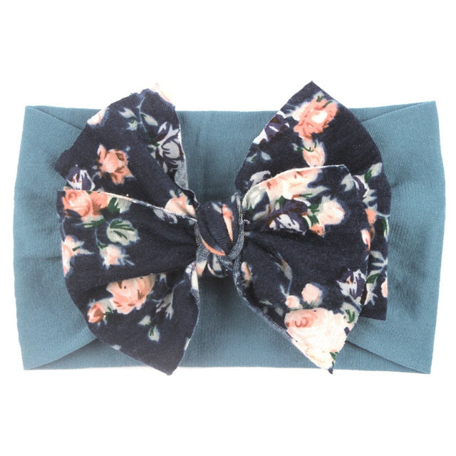 New Bohemia Elastic Printed Flower Kids Headband Newborn Infant Knot Bows Headwraps Baby Girls Headwear Cute Gifts Photo Props