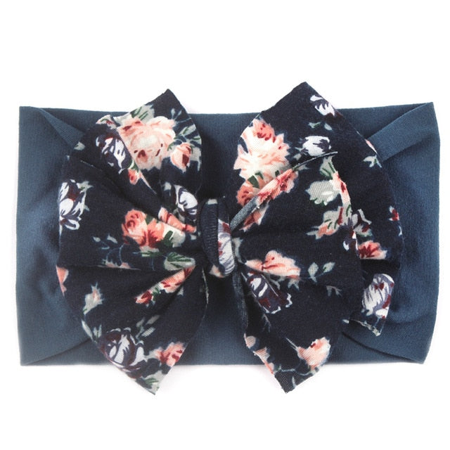 New Bohemia Elastic Printed Flower Kids Headband Newborn Infant Knot Bows Headwraps Baby Girls Headwear Cute Gifts Photo Props