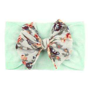 New Bohemia Elastic Printed Flower Kids Headband Newborn Infant Knot Bows Headwraps Baby Girls Headwear Cute Gifts Photo Props