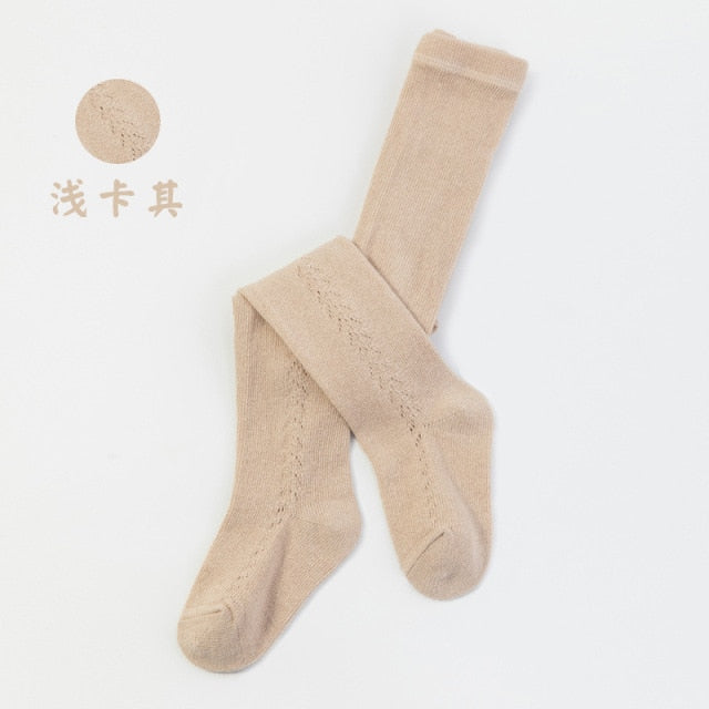 Spain Girls Stocking 2021 Spring Summer  Tight For Toddler Baby Hollow Infant Ribbed Tights Babies Pantyhose