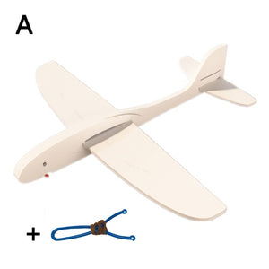 DIY Foam Glider Slingshot Airplane Model Toys for Children Boys Outdoor Interactive Game Assembled Rubber Band Aircraft Game