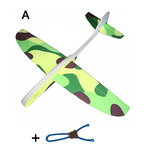 DIY Foam Glider Slingshot Airplane Model Toys for Children Boys Outdoor Interactive Game Assembled Rubber Band Aircraft Game