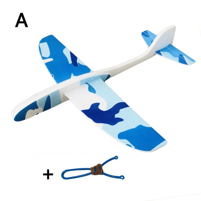 DIY Foam Glider Slingshot Airplane Model Toys for Children Boys Outdoor Interactive Game Assembled Rubber Band Aircraft Game
