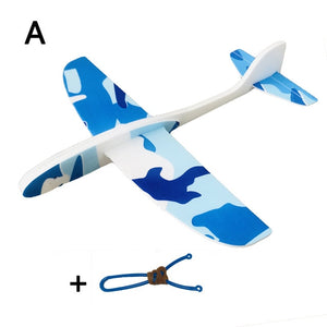 DIY Foam Glider Slingshot Airplane Model Toys for Children Boys Outdoor Interactive Game Assembled Rubber Band Aircraft Game