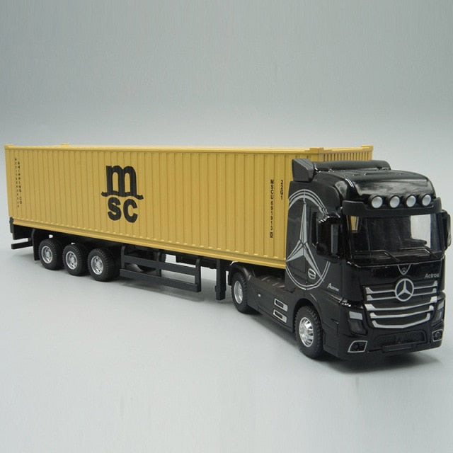 1:50 Diecast Metal Model Toy Container truck Pull Back With Sound & Light