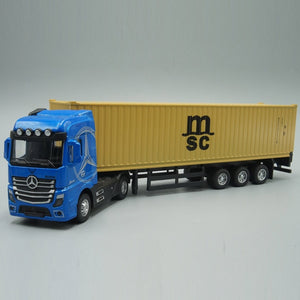 1:50 Diecast Metal Model Toy Container truck Pull Back With Sound & Light