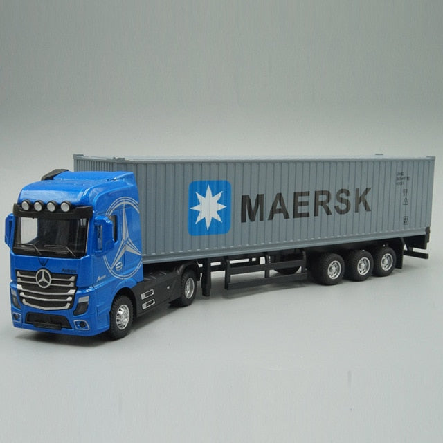 1:50 Diecast Metal Model Toy Container truck Pull Back With Sound & Light