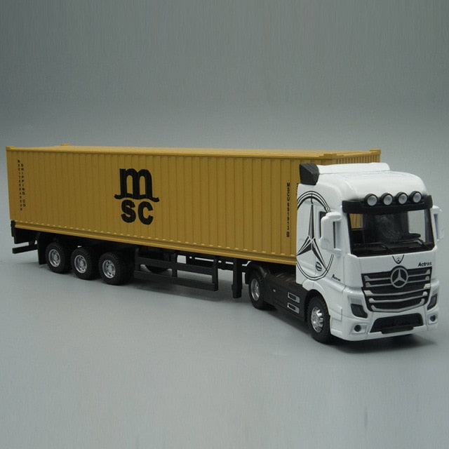 1:50 Diecast Metal Model Toy Container truck Pull Back With Sound & Light