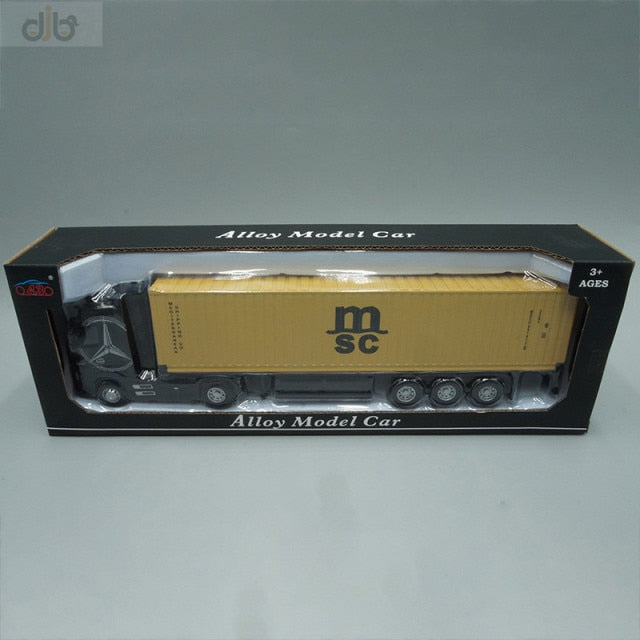 1:50 Diecast Metal Model Toy Container truck Pull Back With Sound & Light