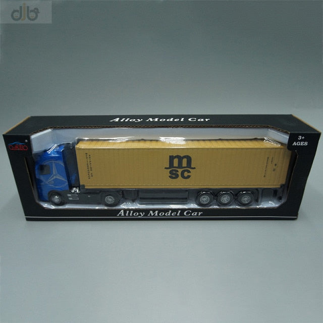 1:50 Diecast Metal Model Toy Container truck Pull Back With Sound & Light