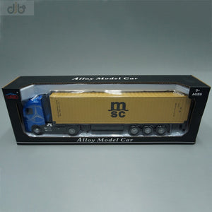 1:50 Diecast Metal Model Toy Container truck Pull Back With Sound & Light